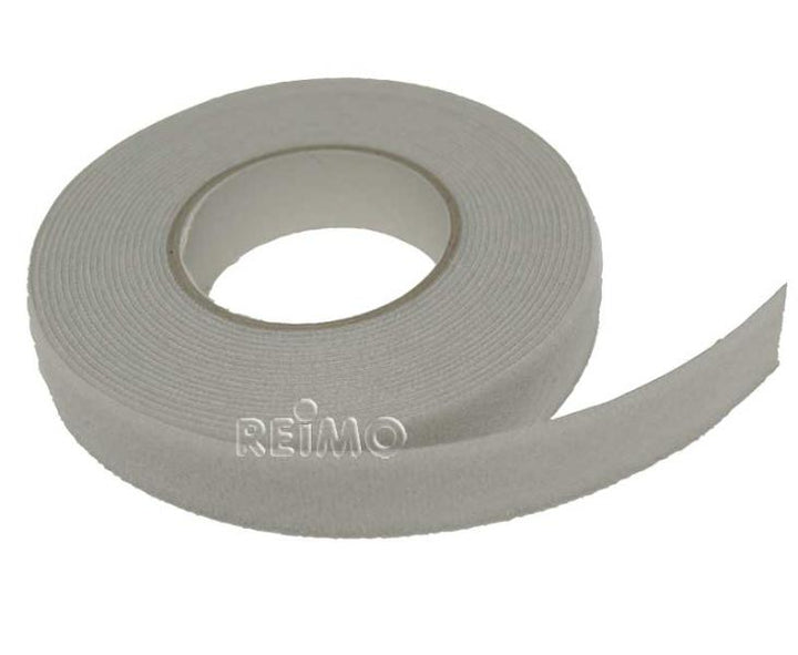 Velcro tape fleece share - 10 mm width - gray - 5 m