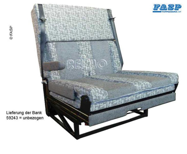 FASP Seat/sleeper bench, one side armrest, 3-point belts, bed:1700x1000mm - 59243 | Stahlor image 1