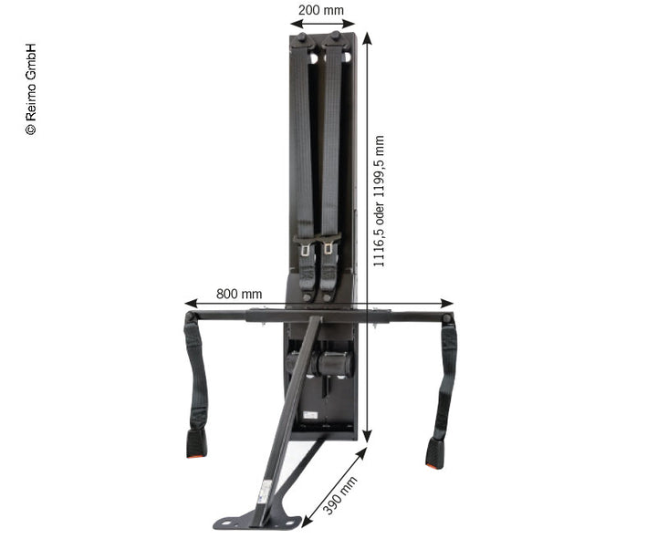 Belt support for 2 persons raised