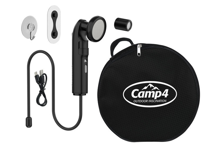 Camp4 Rechargeable Camping Shower Mini, 2 Settings, 2 m Hose