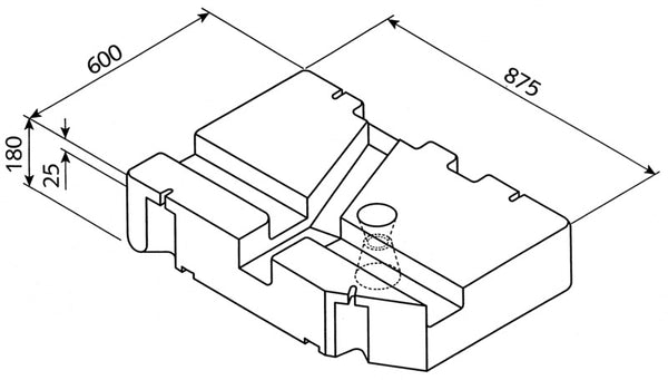 Reimo Fresh and waste water tank VW T4 from 07/1990 - 75 l - EV 1603 - 61012 | Stahlor image 1