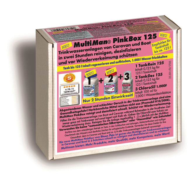 MultiMan PinkBox, 125 Cleaning the drinking water system
