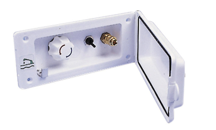 Water socket with pre-mixer and shower white - Without lock