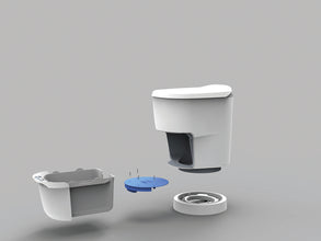 Clesana C1 - waterless toilet with round base - 66403 | Stahlor image 1