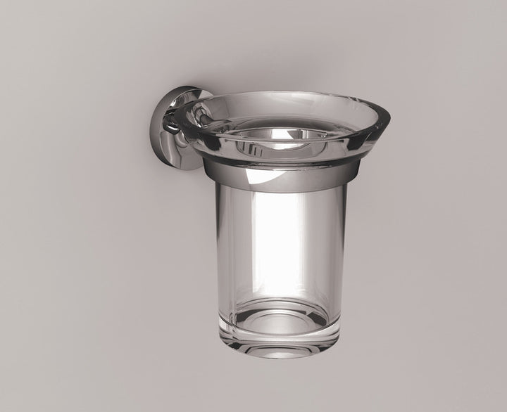 Cup holder made of chrome-plated stainless steel