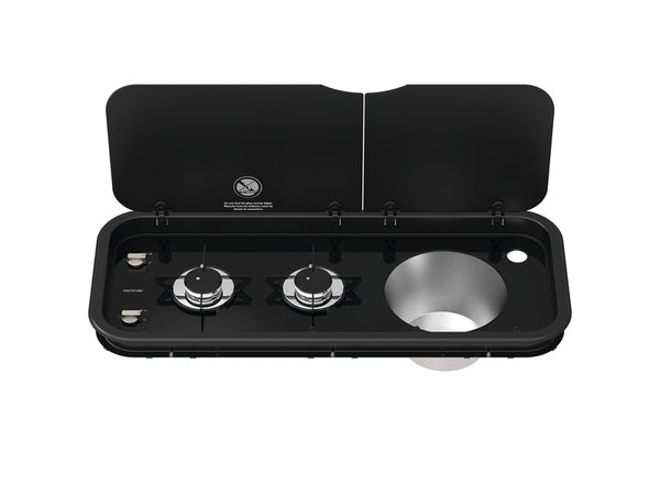THETF 2 Flame gas cooker - sink combination, 2x 1.5 kW - 70307 | Stahlor image 1