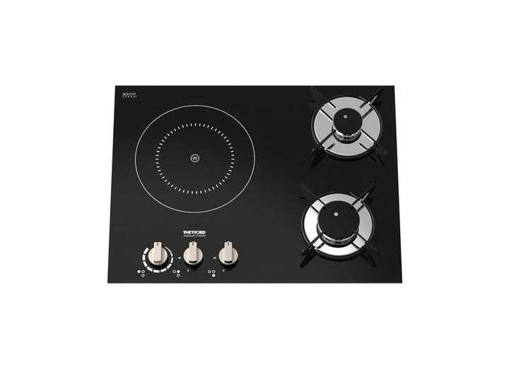Hybrid gas cooker 2xgas + 1xinduction, electric ignition kW 12V