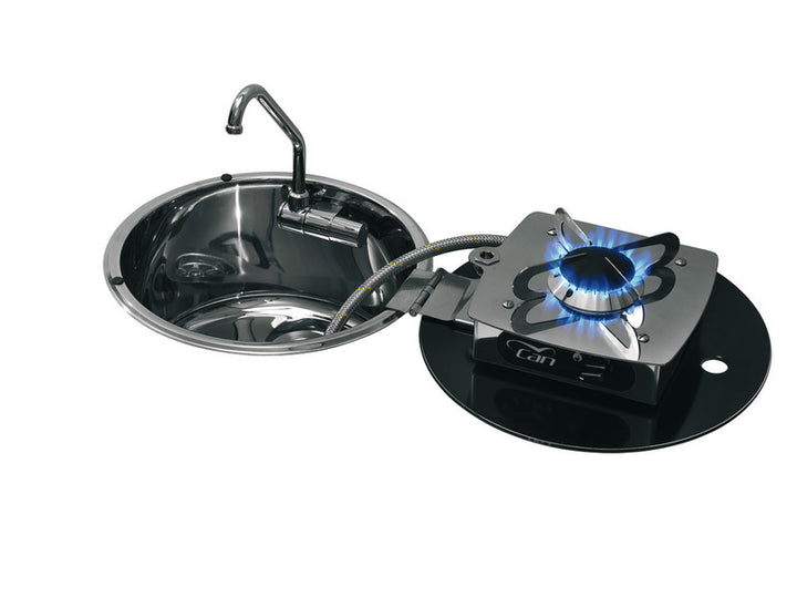 Folding cooker-sink combination, cooker 30mbar 1-flame LC1701