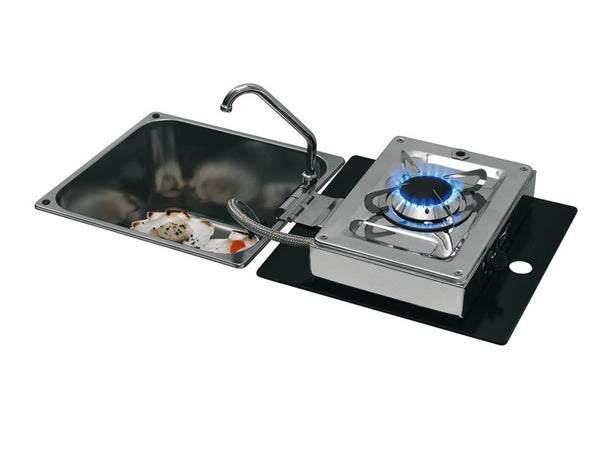 CAN Folding cooker-sink combination 1-flame 30mbar with water tap LC1710 - 70505 | Stahlor image 1