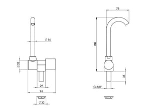 CAN Water tap for washbasin 350x320x180 - 705080 | Stahlor image 3