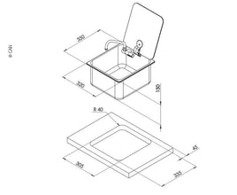 CAN Washbasin square stainless steel with glass cover - 70508 | Stahlor image 2