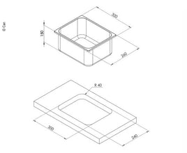 CAN Built-in sink stainless steel 26 x 32 x 15cm - 705100 | Stahlor image 2