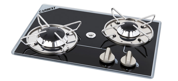 Built-in gas hob 2 flame - burners side by side