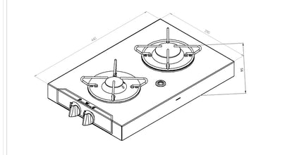 CBEST Upholstered gas hob 2 flames - 70562 | Stahlor image 2