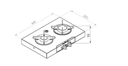 CBEST Upholstered gas hob 2 flames - 70563 | Stahlor image 2