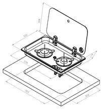 CBEST Stainless steel built-in hob with glass cover ASO - 2-burner - 70578 | Stahlor image 2