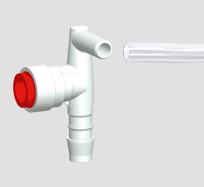 Angle connection red for water hose 10mm