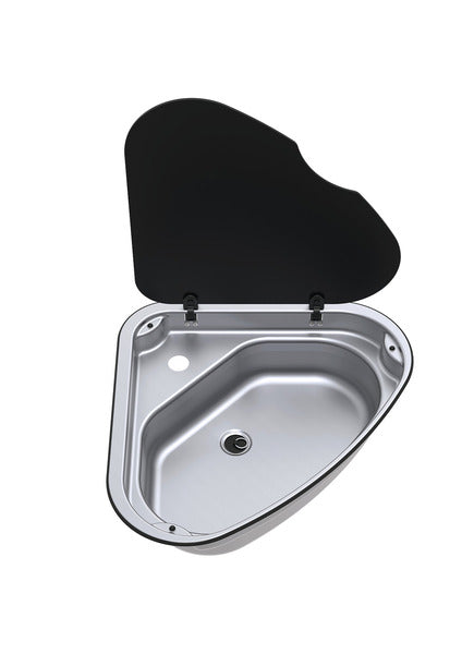 THETF Sink stainless steel Hinge left, 8.7 litres - 73002 | Stahlor image 1