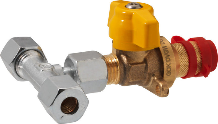 Branch coupling valve short with flange - RVS8 x plug-in coupling