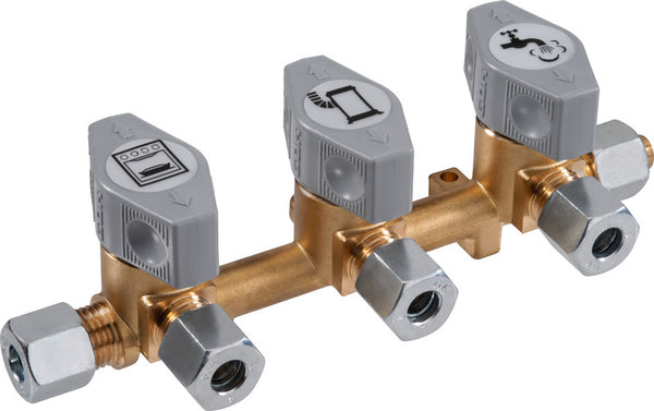GOK 3-way quick shut-off valve for 8 mm gas pipe - 75457 | Stahlor image 1