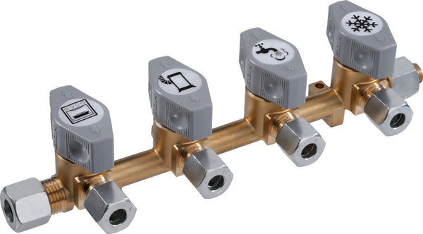 GOK 4-way quick shut-off valve for 8 mm gas pipe - 75458 | Stahlor image 1