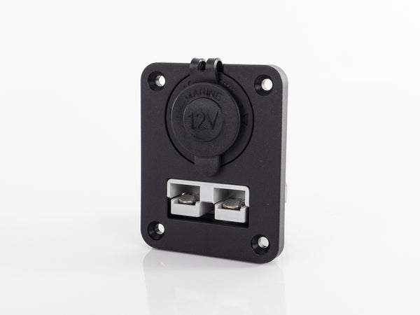 Carbest Mounting panel with 12 V power socket and 50 A connector (Anderson style)