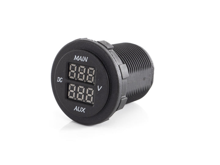 Dual LED voltmeter (MAIN / AUX) for vehicle and on-board battery
