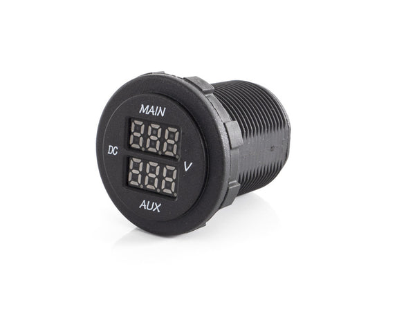 Carbest Dual LED voltmeter (MAIN / AUX) for vehicle and on-board battery