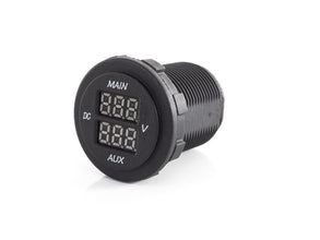 Carbest Dual LED voltmeter (MAIN / AUX) for vehicle and on-board battery