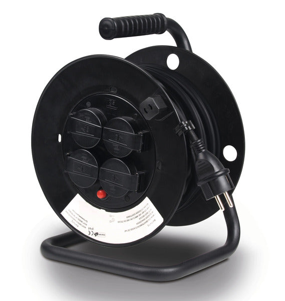 Cable drum with 4 Schuko sockets - 25 m