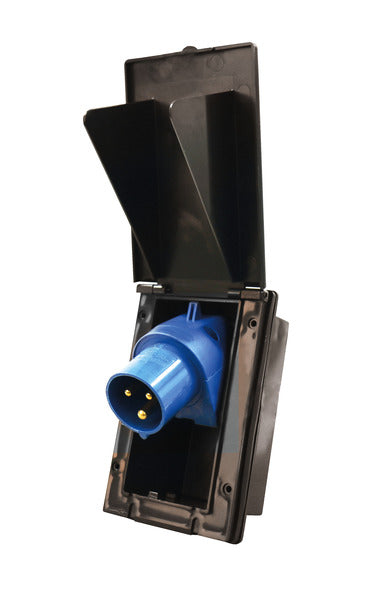 CEE input socket rectangular - Black