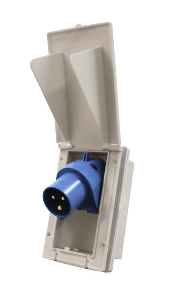 Carbest CEE input socket rectangular - White