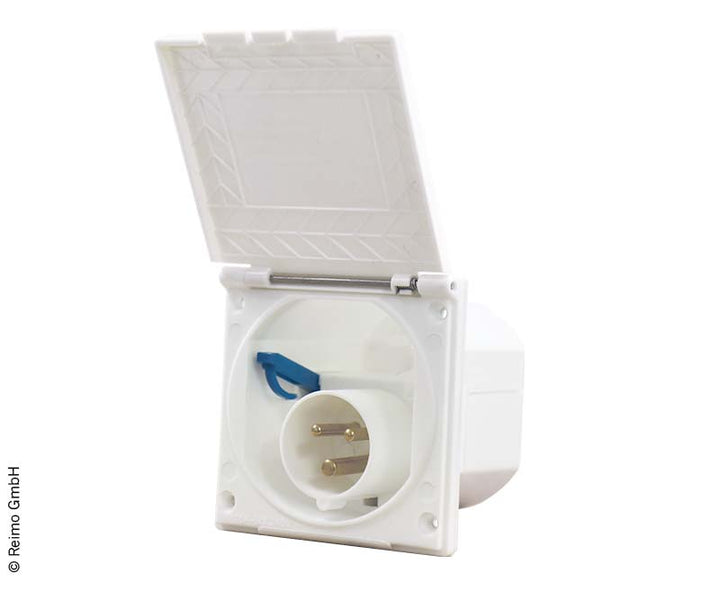 CEE input socket square - White