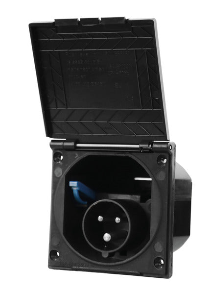 Carbest CEE input socket square - Black