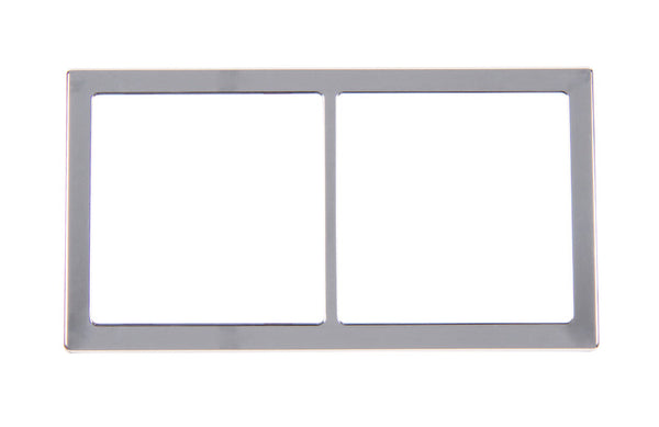 Inprojal cover frame 2-fold 62x115mm, silver chrome - 821621 | Stahlor image 1