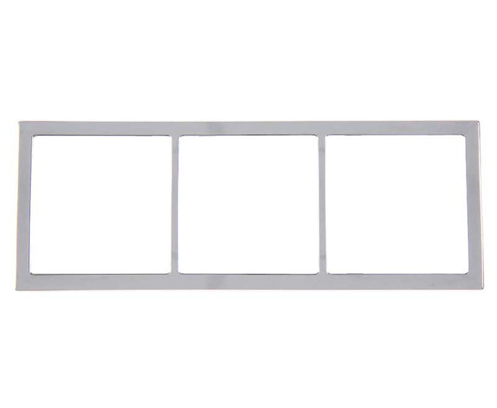 Cover frame 3-fold 62x168mm, silver chrome (loose)