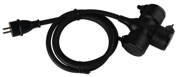 Schuko distribution socket, rubber, with 1.5m connection cable