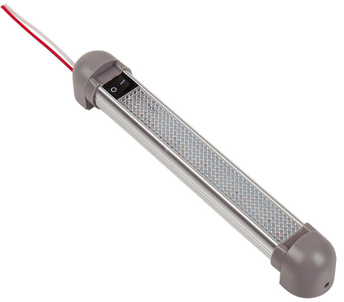 LED 12V aluminum line light with on/off switch, length: 225mm, 10 LEDs