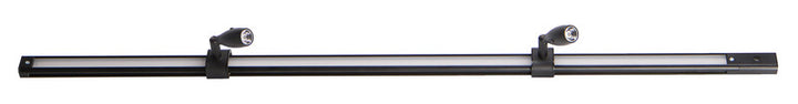 2-in-1 LED surface-mounted linear light, including two adjustable LED spotlights