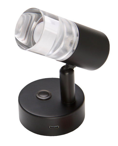 Surface-mounted LED spotlight with night light – Matt black