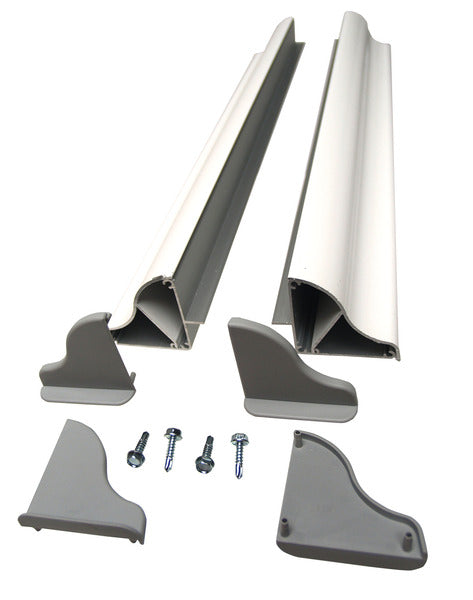 Carbest Solar panel aluminum mounting spoiler set - width up to 410 mm - White
