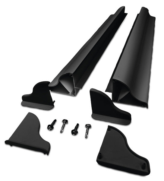 Solar panel aluminum mounting spoiler set - width up to 550 mm - Black