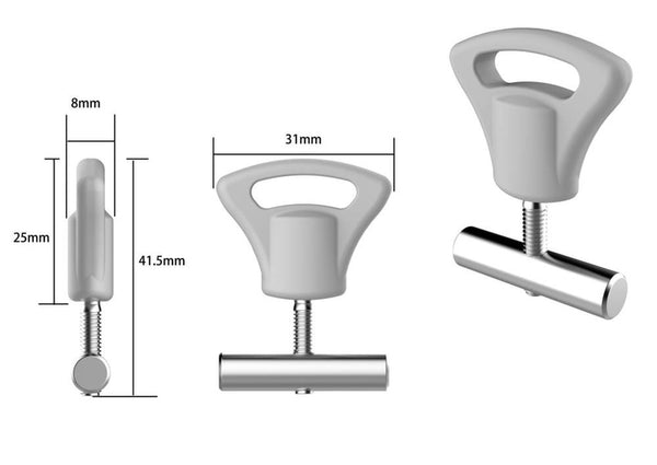 RTENT Blocking piece keder rail Ø 7 mm with handle - 2 pieces - 901273 | Stahlor image 1