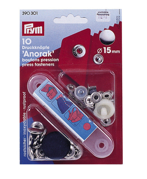 Pushbuttons 15mm 10 pieces anorak