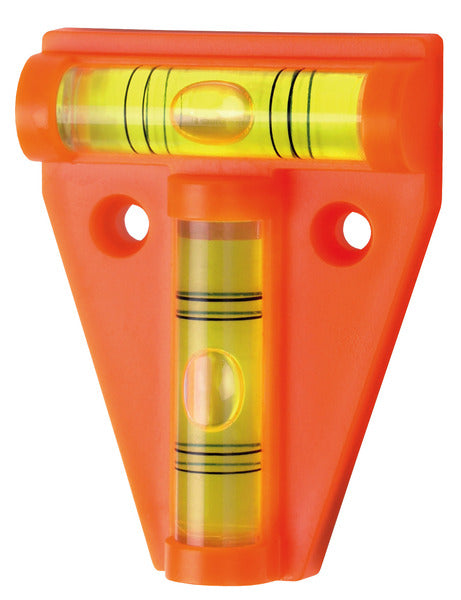 Caravan spirit level with 2 vials magnetic, orange