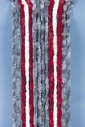 Arisol Fleece curtain 56 x 185 cm, grey/red/white - 91262 | Stahlor image 1