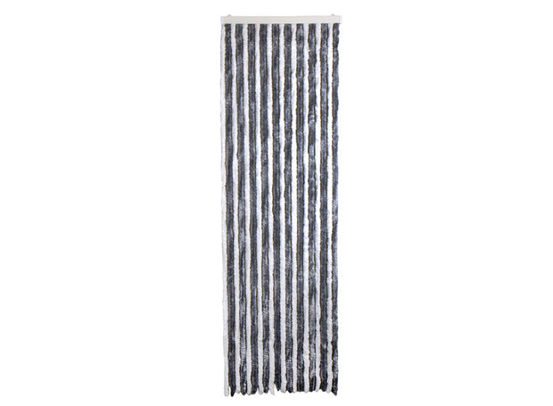 Carbest Chenille Door Fly Curtain 56 x 205 cm, Gray/White