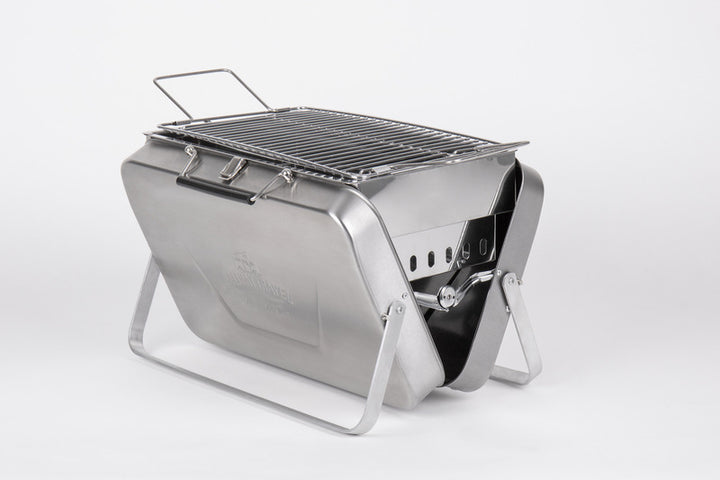 Stainless steel charcoal case grill