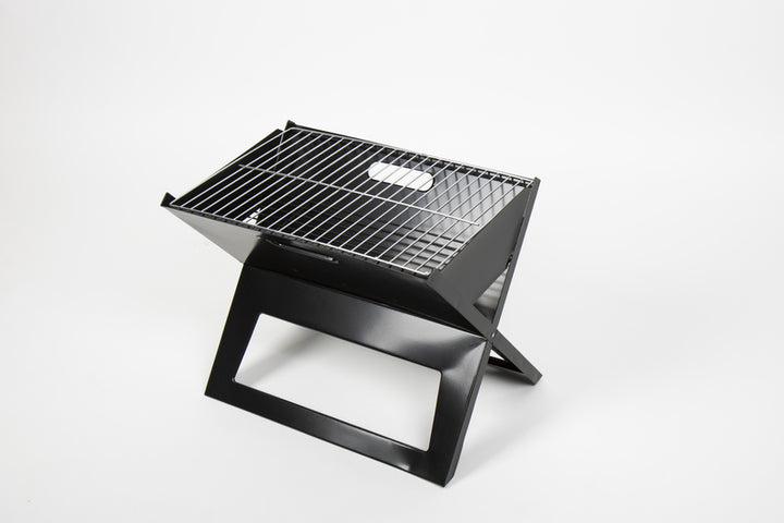 Camp4 Foldable Charcoal Grill, Black Steel, 42 x 27 cm