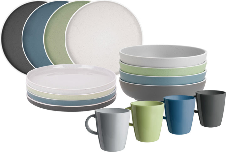 Brunner Dolomit Melamine Tableware Set, 16 Pieces, 4 People